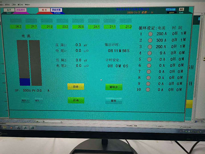 航天航空充電樁耦合插頭大電流溫升及電阻測試裝置安裝現(xiàn)場
